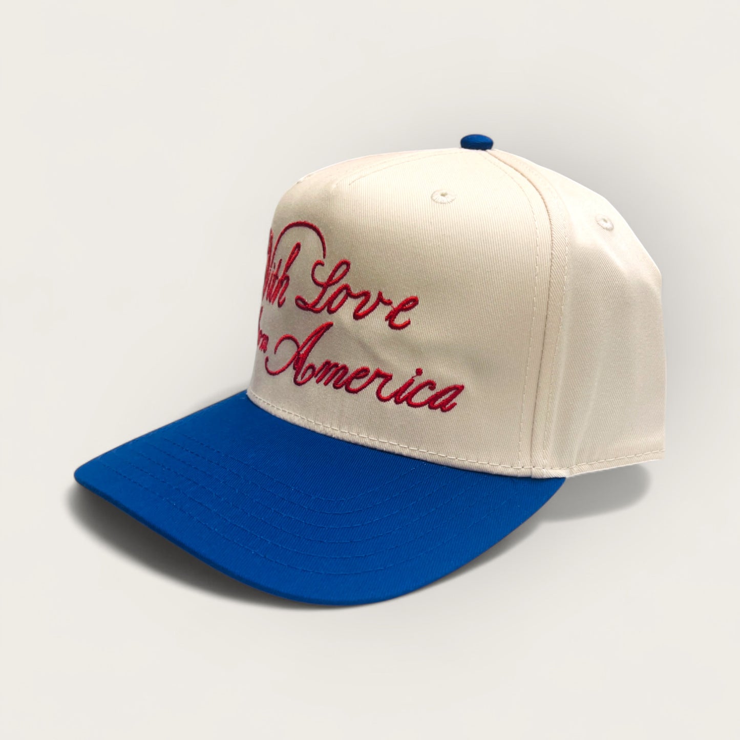 With Love from America Canvas Trucker | Royal/Natural