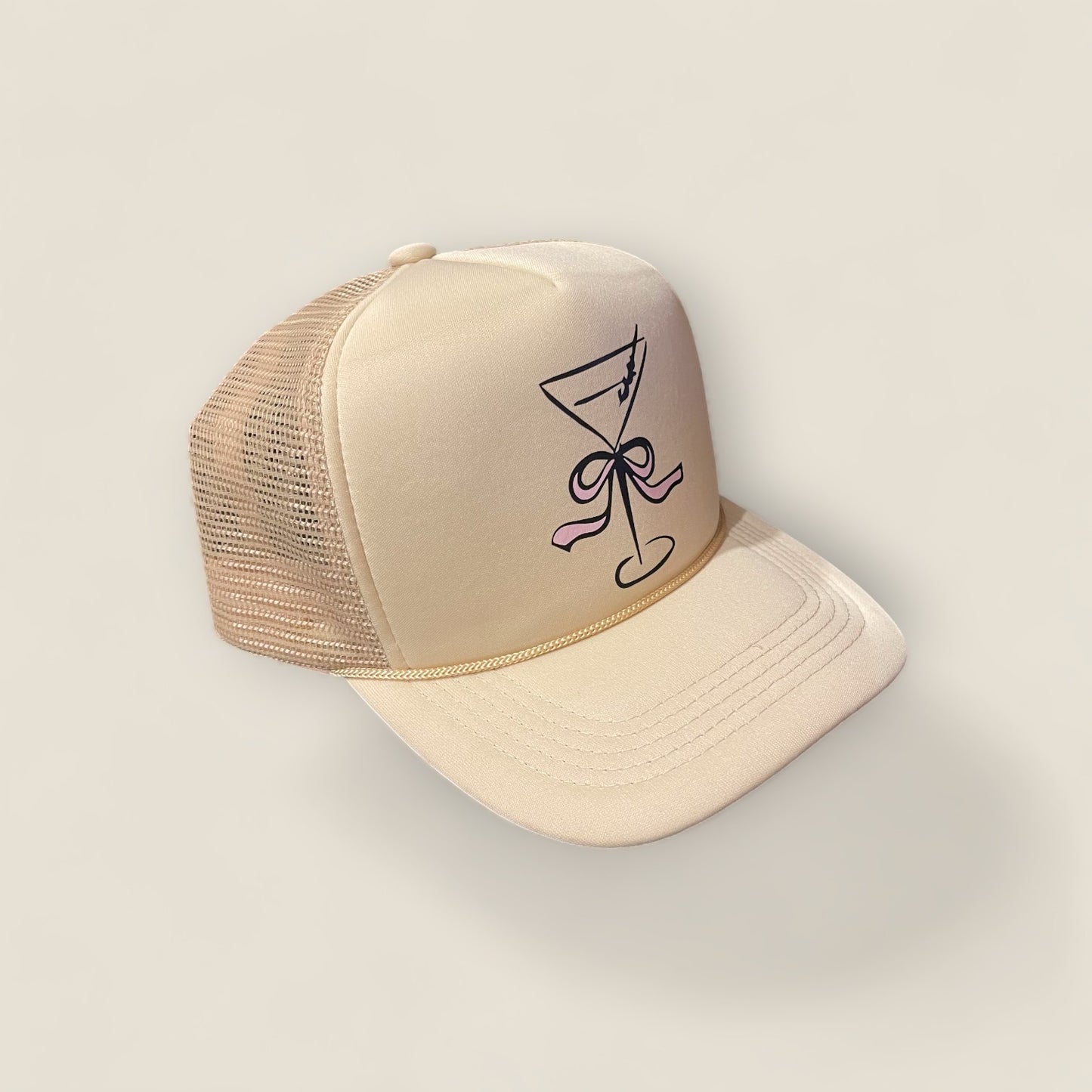 Coquette Cocktails Trucker Hat | Khaki
