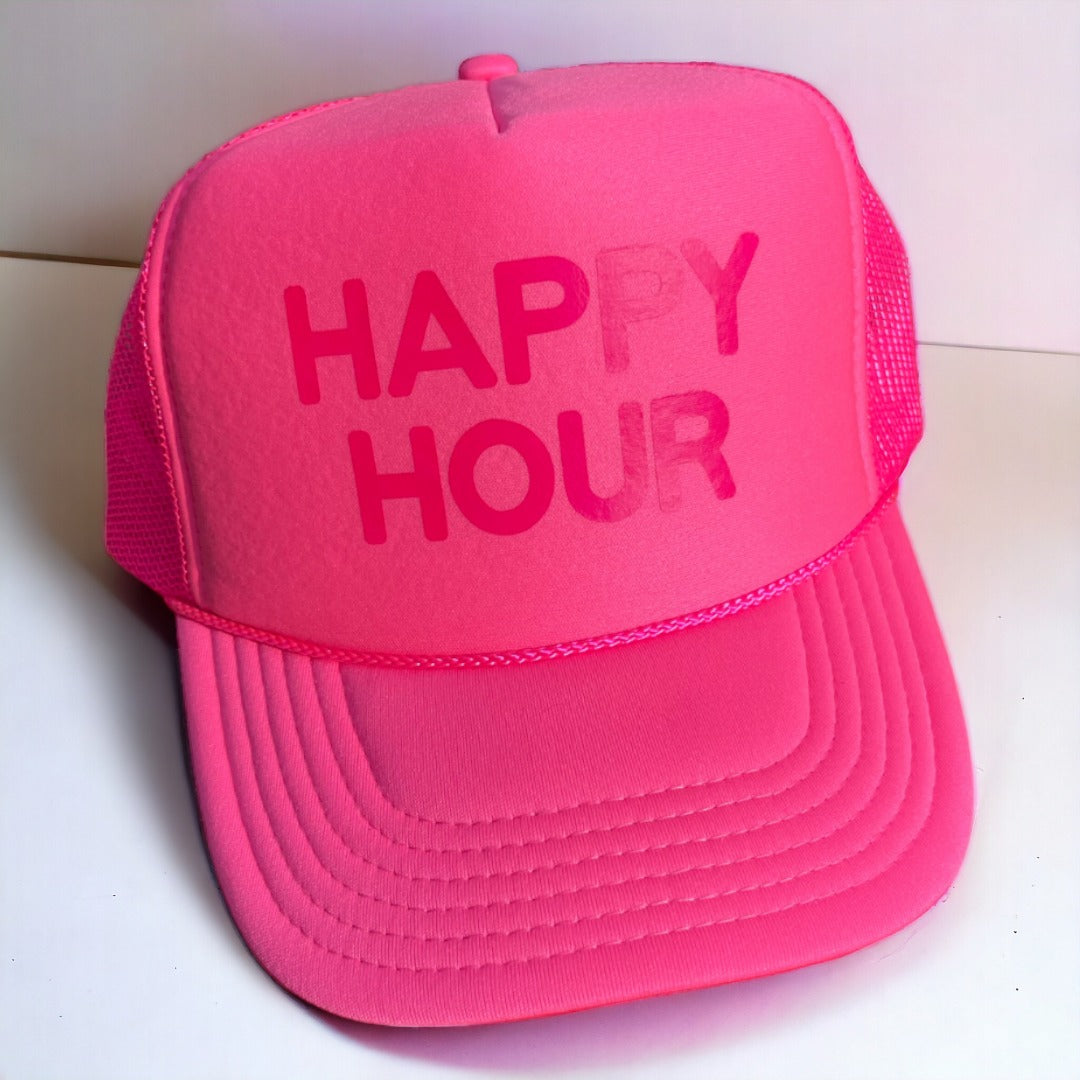 Happy Hour Trucker Hat | Monochrome