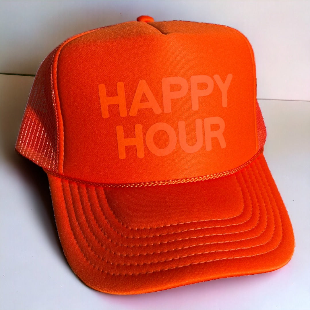 Happy Hour Trucker Hat | Monochrome