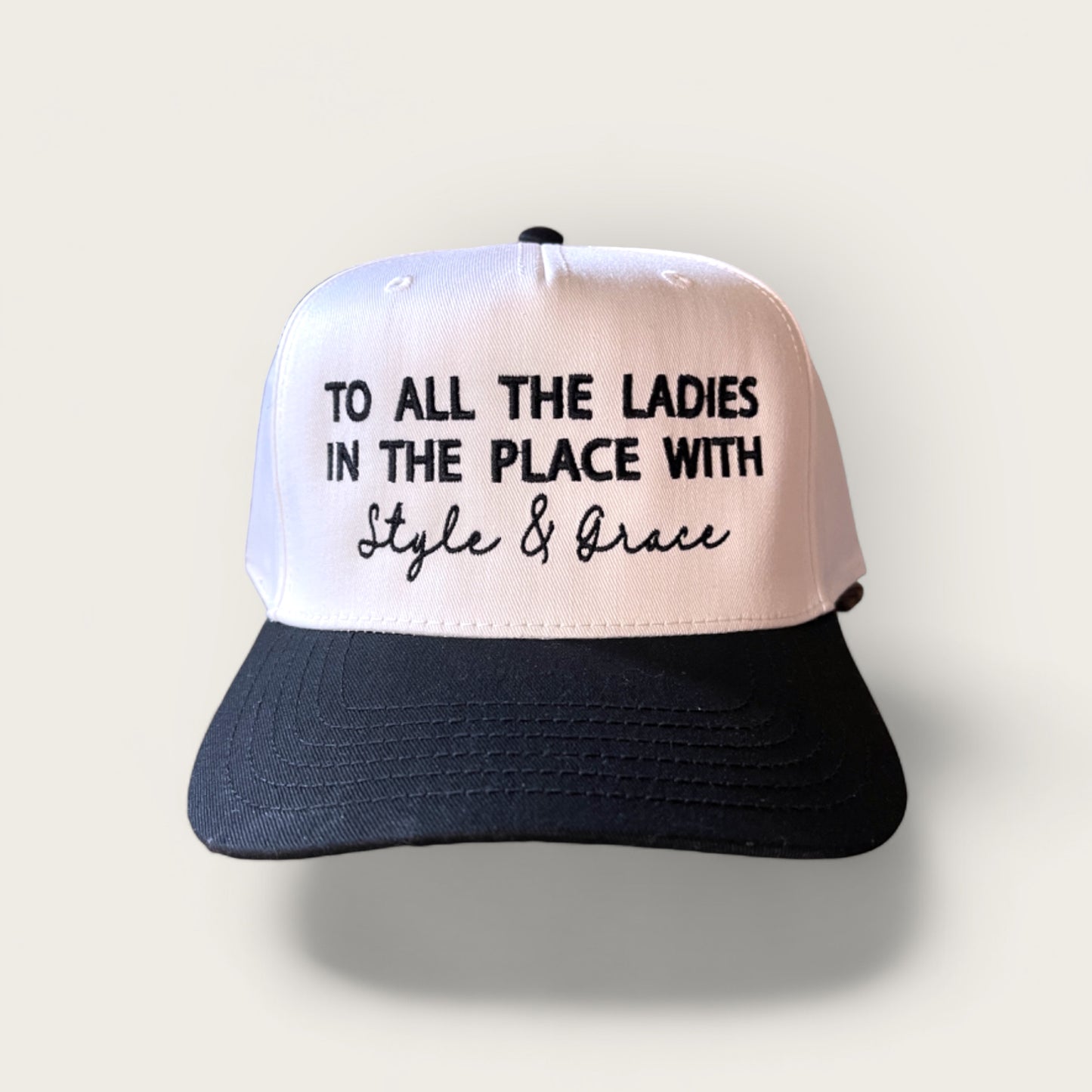 Style & Grace Classic Trucker Hat | Black & White