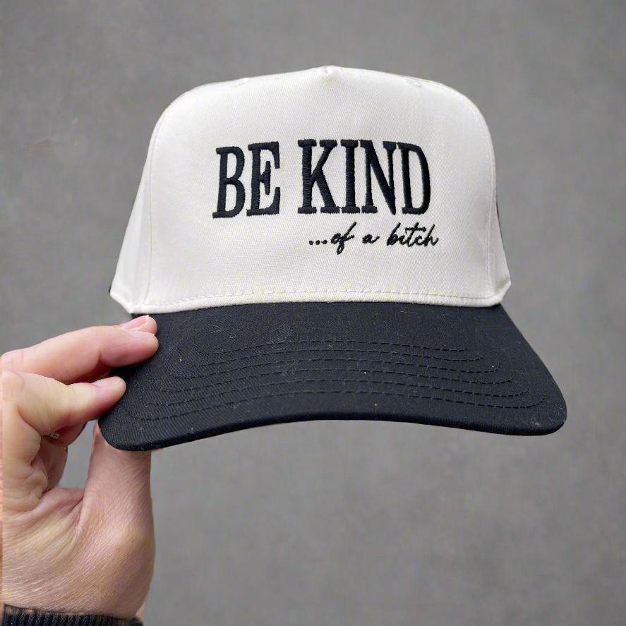 Be Kind of a bitch Vintage Trucker Hat | Black/Tan