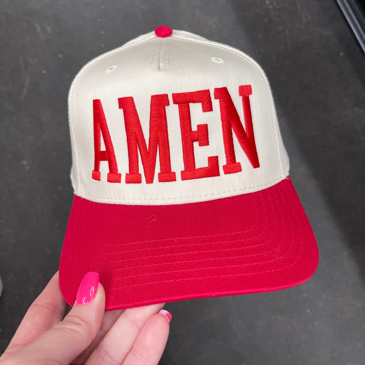 AMEN Classic Trucker Hat | Red/Tan