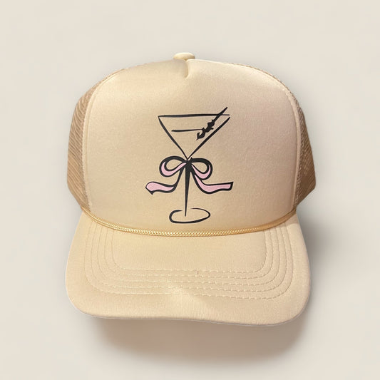 Coquette Cocktails Trucker Hat | Khaki