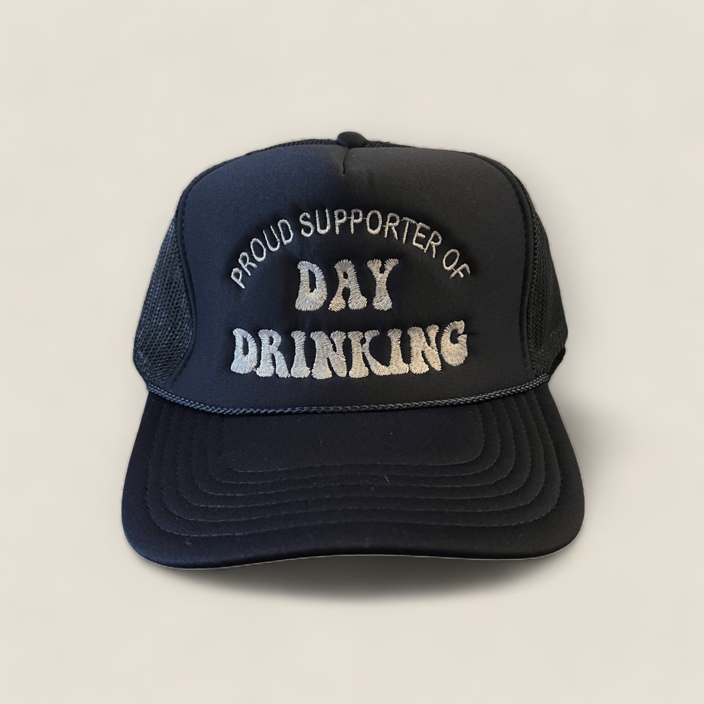 Proud Supporter of Day Drinking Trucker Hat | Navy/White