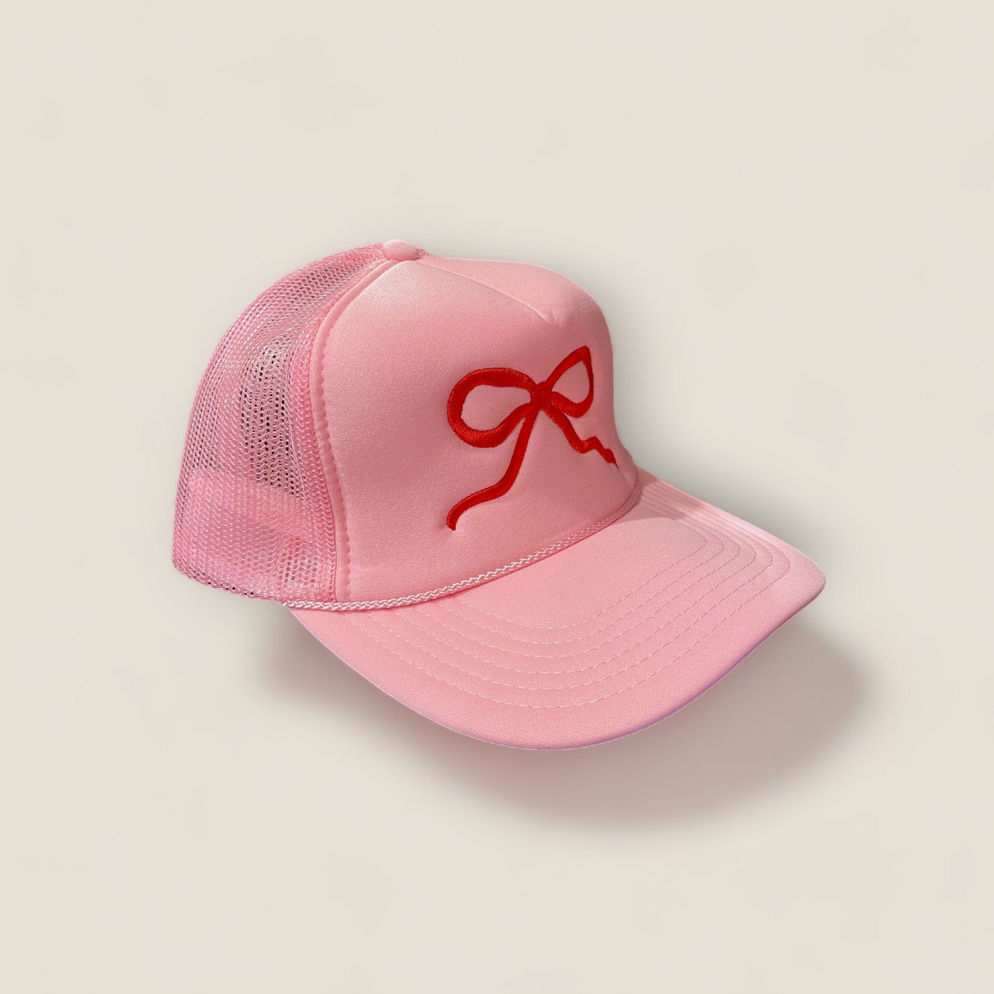Love Bow Trucker Hat | Soft Pink