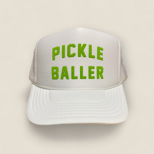 Pickle Baller Trucker Hat | White